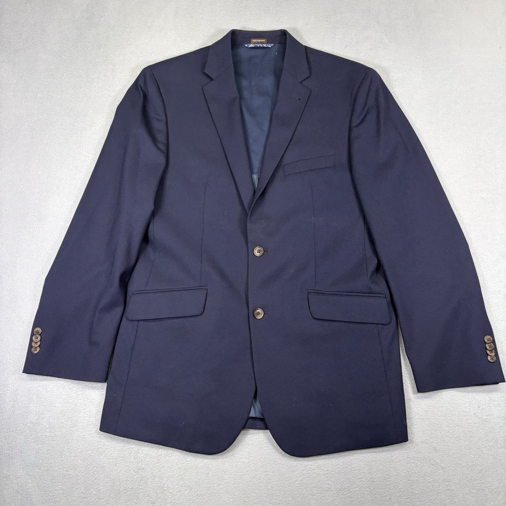 Joseph Abboud Blazer Mens 42 Long Navy Wool Blend Stretch Sport Coat 42L